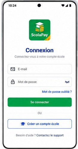 Écran de connexion ScolaPay