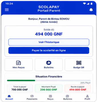 Portail parent ScolaPay