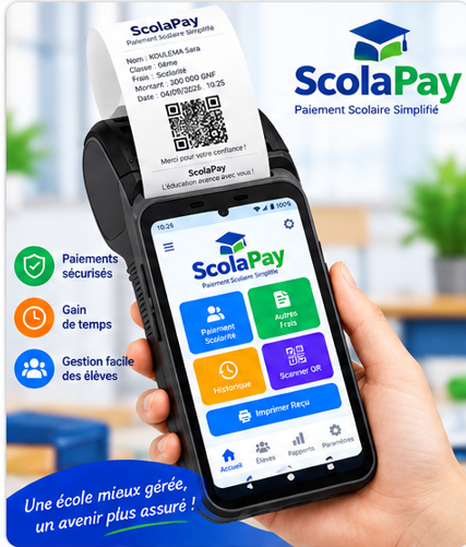 Terminal Android ScolaPay pour impression des reçus